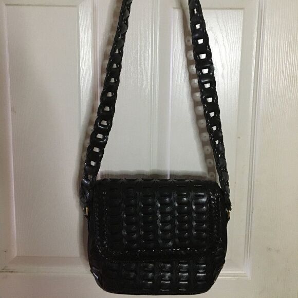 Y & S black weave pattern textured handbag NWOT - Picture 1 of 13